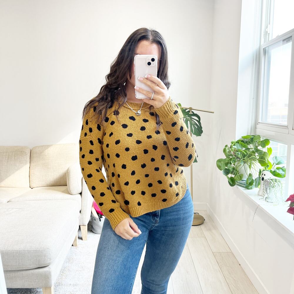 Madewell Brown & Black Spotted Knit Sweater Size XS